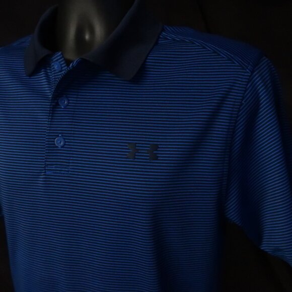 Under Armour Navy Striped Performance Polo (S) OMG! ⛳️ - Picture 2 of 10
